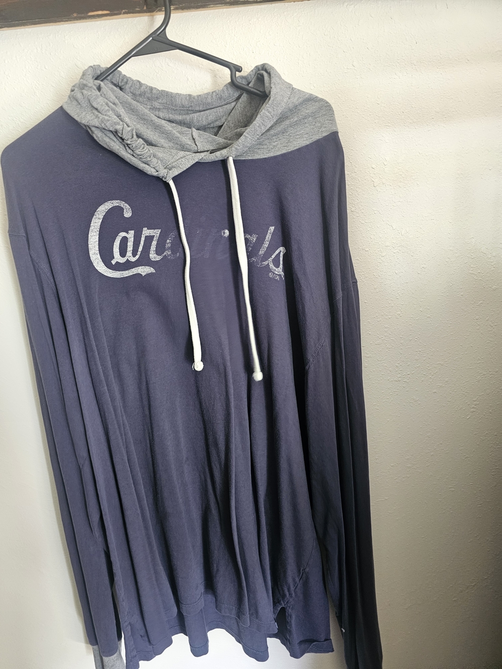 47 Brand Men's Crewneck Hoodie Sweater - Navy with Gray Hood